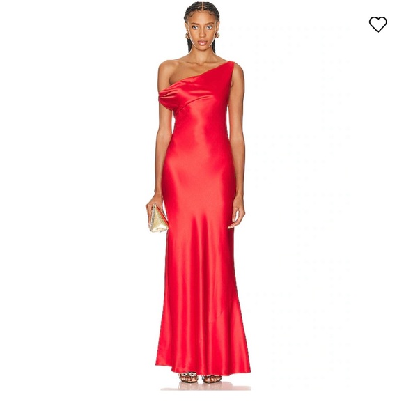 STAUD Ashanti Draped Satin Maxi Dress size Small - Picture 7 of 7